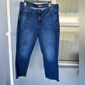 Old Navy High Rise Ankle Flare Frayed Hem Size 18 Stretchy